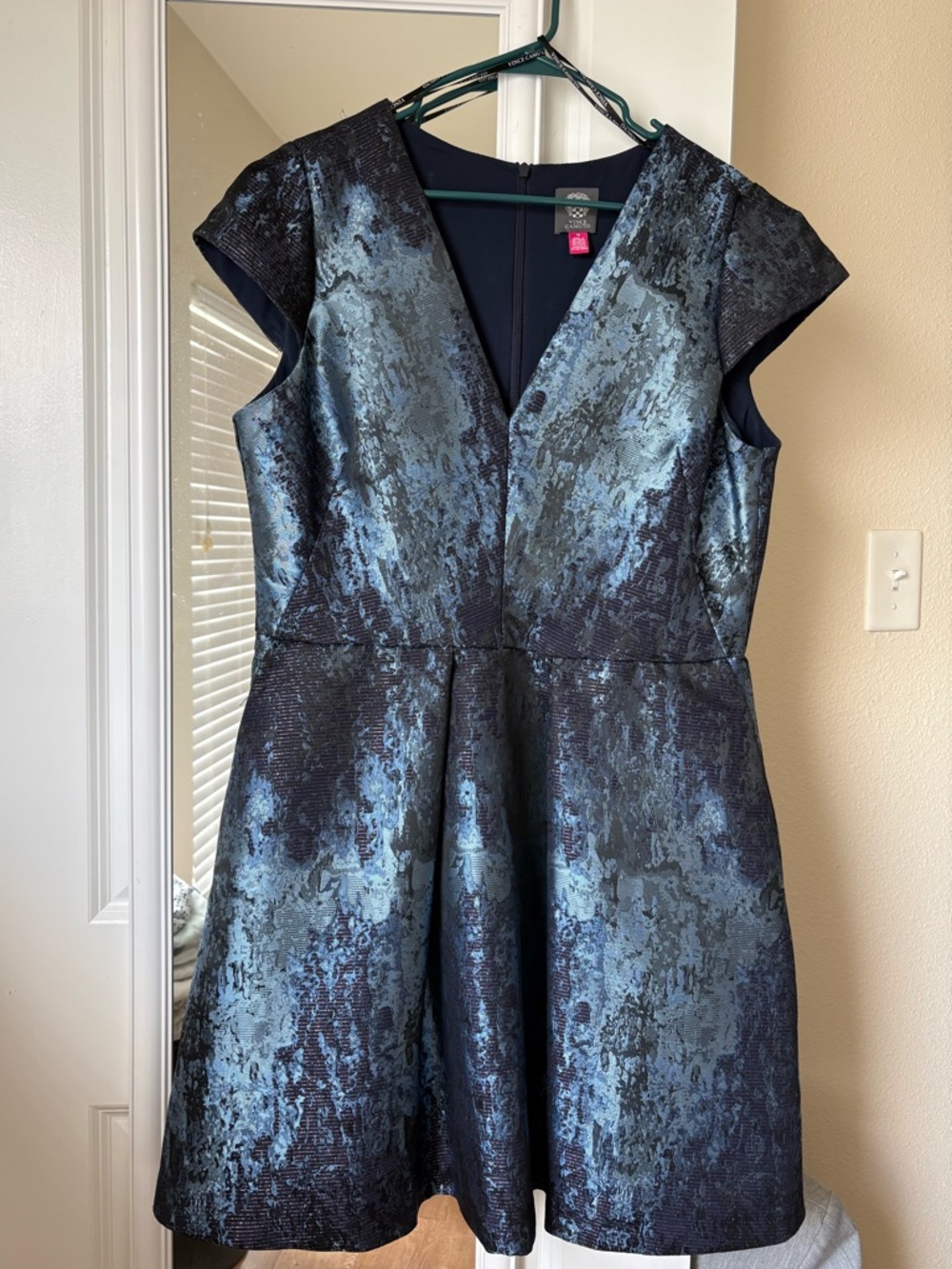 Vince Camuto Metallic Jacquard Fit and Flare Dress size 16